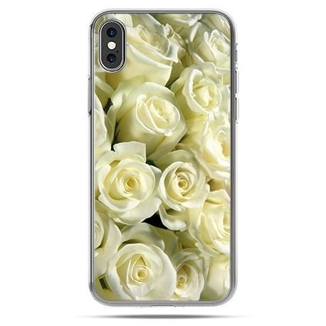 Etui na telefon, iPhone XS, białe róże EtuiStudio