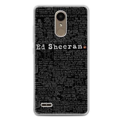 Etui na telefon LG K10 2017, ED Sheeran czarne poziome EtuiStudio