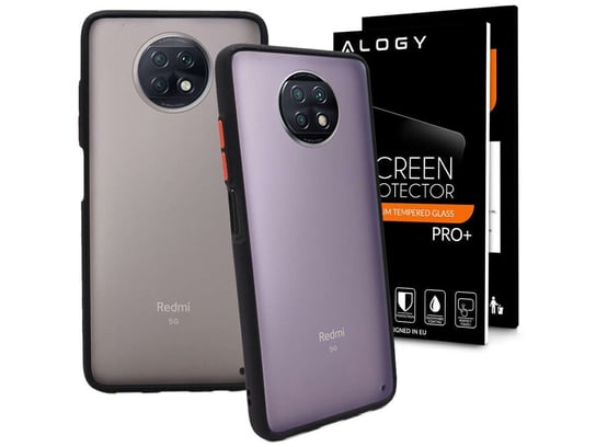 Etui na telefon obudowa Alogy Bumper case do Xiaomi Redmi Note 9T Czarne + Szkło Xiaomi