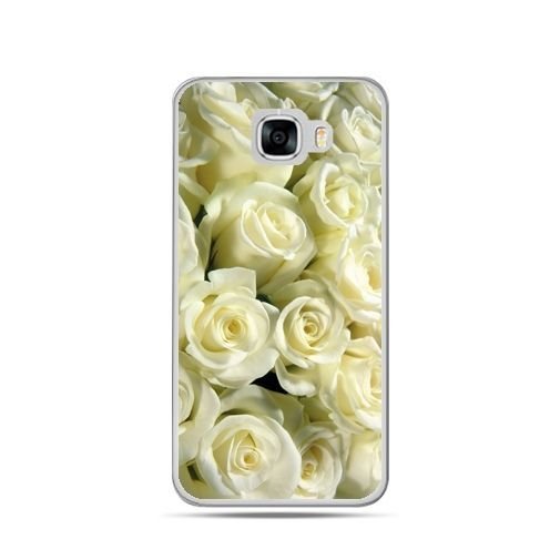 Etui na telefon Samsung Galaxy C7, białe róże EtuiStudio