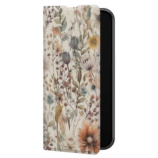 Etui na telefon z klapką Apple iPhone 13 Pro Łąka beż PieceofCase