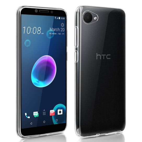 Etui na tył i szkło hartowane na ekran do HTC Desire 12 – czarne Avizar