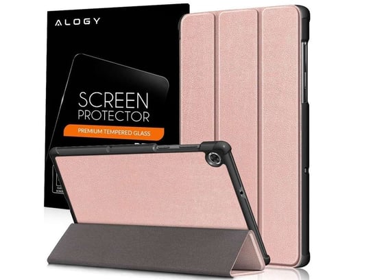 Etui obudowa Alogy Book Cover do Lenovo M10 Plus 10.3 TB-X606 Różowy + Szkło Alogy Lenovo