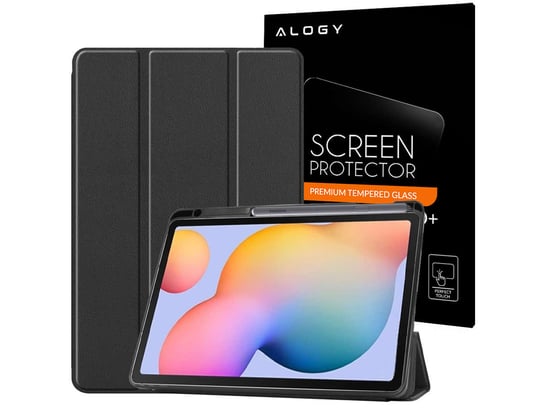Etui obudowa Alogy Smart Case do Galaxy Tab S6 Lite 10.4 P610/P615 Czarny + Szkło Alogy