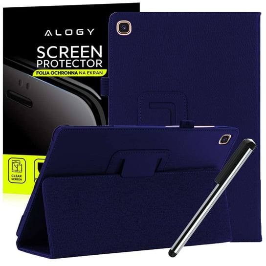 Etui obudowa Alogy stojak do Samsung Galaxy Tab A7 T500 Granatowe + Folia + Rysik Alogy