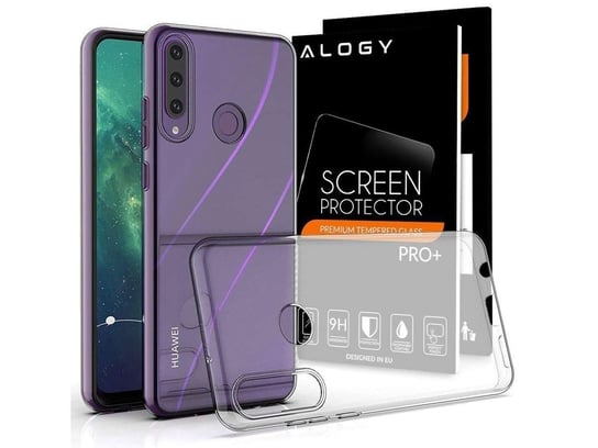 Etui obudowa case do Huawei Y6p silikonowe przezroczyste + Szkło Alogy Huawei