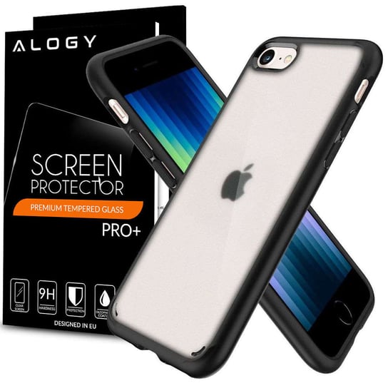 Etui obudowa case Spigen Ultra Hybrid do Apple iPhone 7/ 8/ SE 2020/ 2022 Frost Black + Szkło Spigen