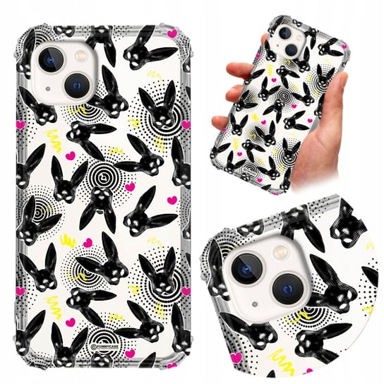 ETUI OCHRONNE do IPHONE 14 PLUS GLOW TRENDS Czarne Różowe Rock Mix Wzorów Funnycase