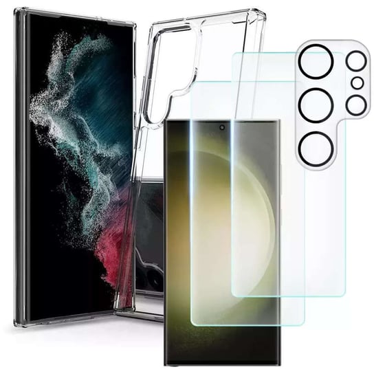 Etui ochronne FlexAir Hybrid obudowa na telefon do Samsung Galaxy S23 Ultra Clear Case przezroczyste + Zestaw szkieł 4kom.pl