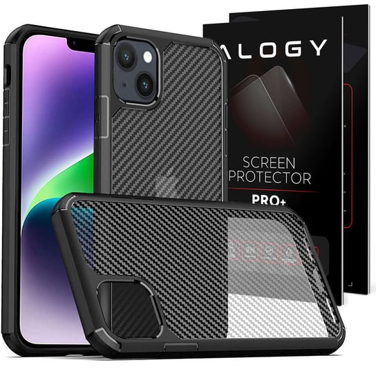 Etui ochronne na telefon Alogy Techsuit CarbonFuse obudowa do Apple iPhone 14 Plus Black + Szkło Alogy