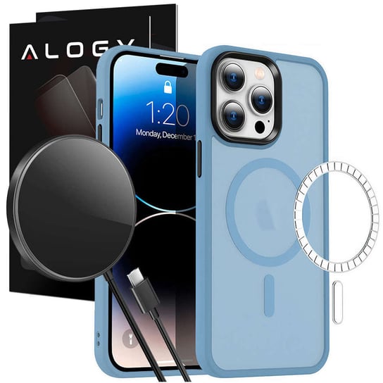 Etui ochronne na telefon MagMat Case do MagSafe do Apple iPhone 13 Pro Max Matte Sierra Blue + Ładowarka indukcyjna + Szkło 4kom.pl