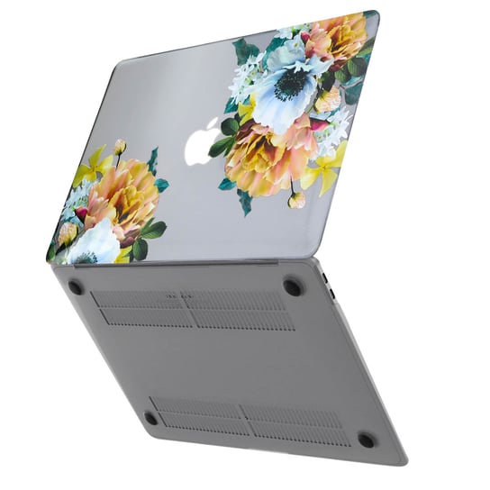 Etui ochronne Rigid Integral, wzór kwiatowy — czarny str. MacBook Air 13 2020 / 2019 / 2018 Avizar