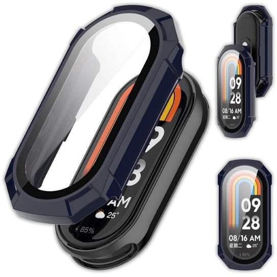 Etui ochronne + szkło 2w1 Vanfone do Xiaomi Mi Smart Band 8/9, granatowy Vanfone