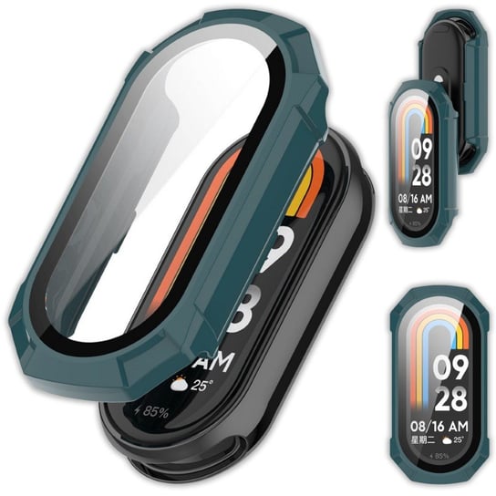 Etui ochronne + szkło 2w1 Vanfone do Xiaomi Mi Smart Band 8/9, zielony Vanfone