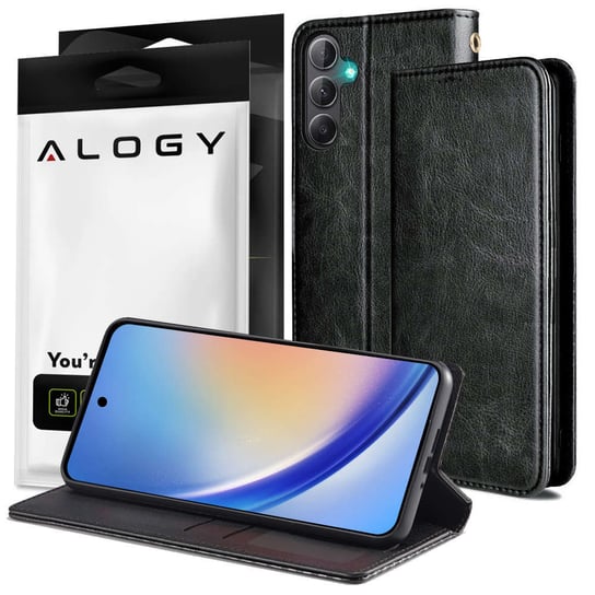 Etui ochronne z klapką skórzany portfel Alogy Wallet Case obudowa na telefon do Samsung Galaxy A54 5G Czarne Alogy
