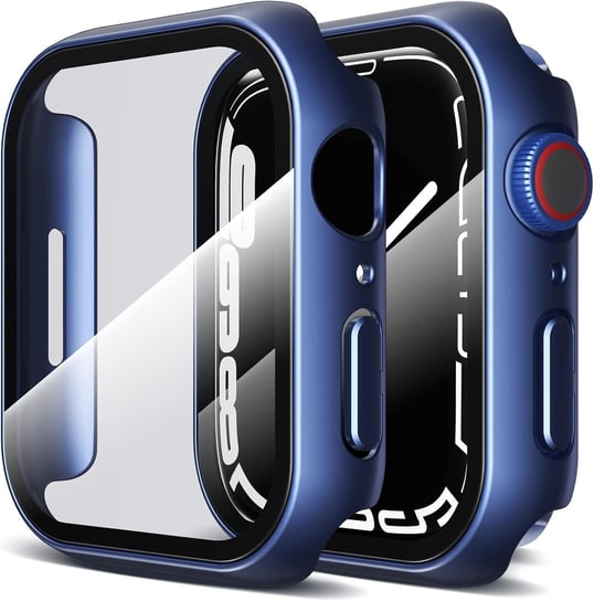 ETUI OCHRONNE ZEGAREK APPLE WATCH SERIES 7 45mm NIEBIESKIE 2 SZTUKI SOLIDNE Inna marka