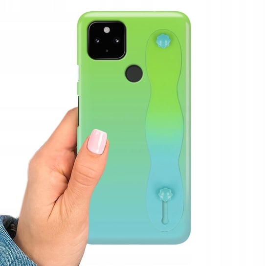 Etui OMBRE z PASKIEM do GOOGLE PIXEL 4A 5G Obudowa Uchwyt Zielono Niebieski Funnycase