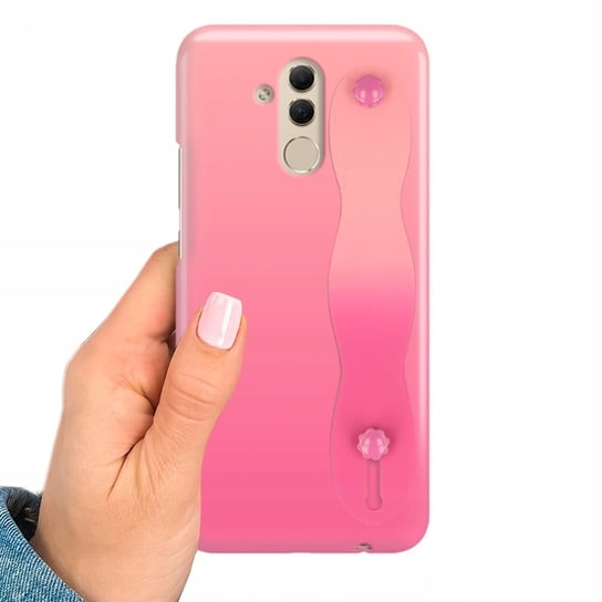 Etui OMBRE z PASKIEM do HUAWEI MATE 20 LITE Obudowa Uchwyt na Dłoń Różowy Funnycase