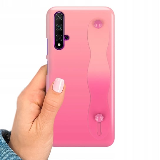 Etui OMBRE z PASKIEM do HUAWEI NOVA 5 Case Obudowa Uchwyt na Dłoń Różowy Funnycase