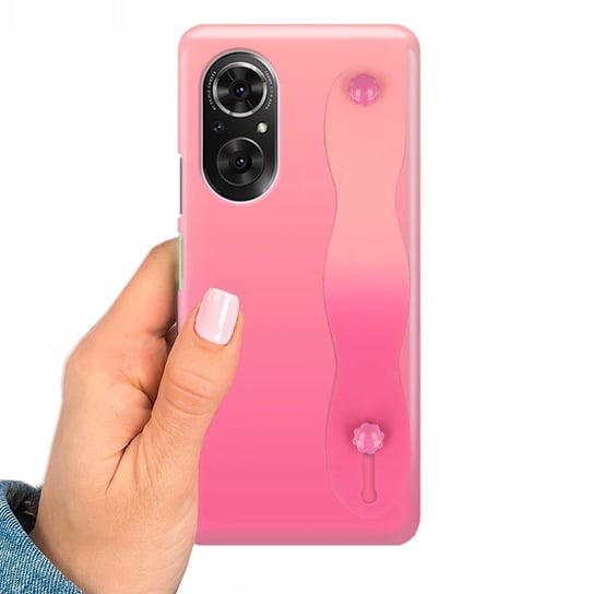 Etui OMBRE z PASKIEM do HUAWEI NOVA 9 SE Case Obudowa Uchwyt na Dłoń Różowy Funnycase