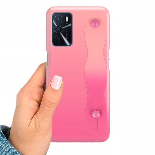 Etui OMBRE z PASKIEM do OPPO A16 Case Obudowa Uchwyt na Dłoń Różowy Funnycase