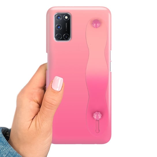 Etui OMBRE z PASKIEM do OPPO A72 Case Obudowa Uchwyt na Dłoń Różowy Funnycase