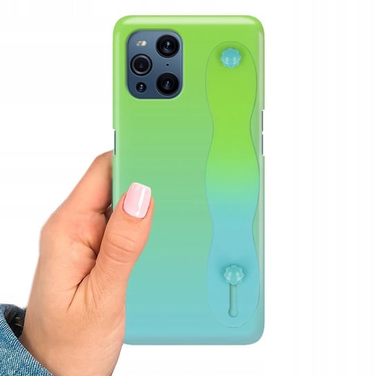 Etui OMBRE z PASKIEM do OPPO FIND X3 PRO Obudowa Uchwyt Zielono Niebieski Funnycase