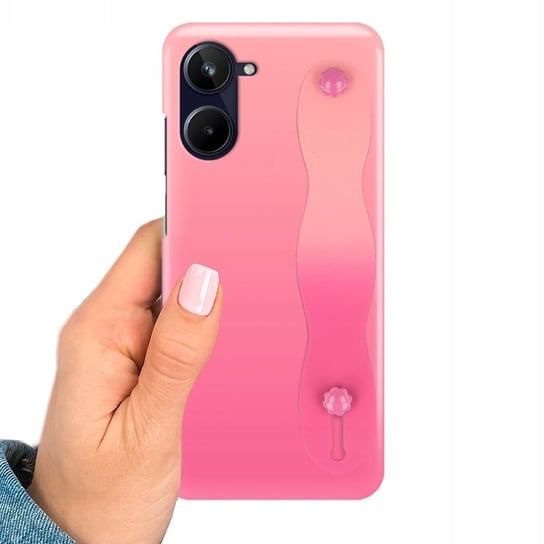 Etui OMBRE z PASKIEM do REALME 10 4G Case Obudowa Uchwyt na Dłoń Różowy Funnycase