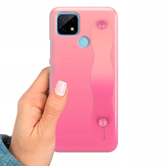 Etui OMBRE z PASKIEM do REALME 7i RMX2193 Obudowa Uchwyt na Dłoń Różowy Funnycase