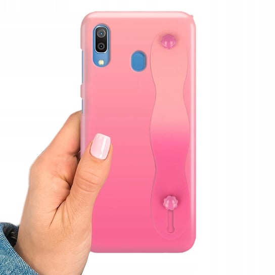 Etui OMBRE z PASKIEM do SAMSUNG A30 Case Obudowa Uchwyt na Dłoń Różowy Funnycase