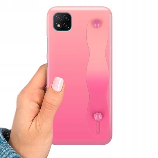 Etui OMBRE z PASKIEM do XIAOMI POCO C3 Case Obudowa Uchwyt na Dłoń Różowy Funnycase