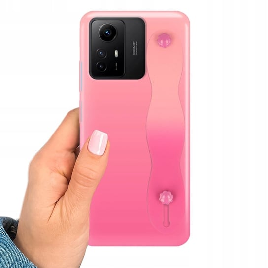 Etui OMBRE z PASKIEM do XIAOMI REDMI NOTE 12S Obudowa Uchwyt na Dłoń Różowy Funnycase