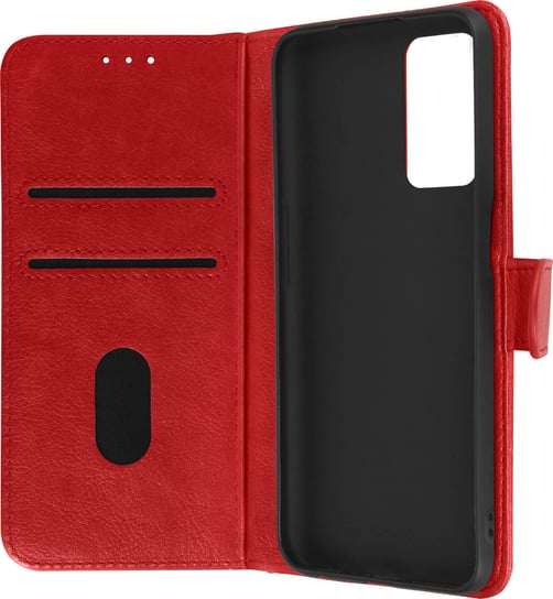 Etui Oppo A16 i A16s z funkcją portfela z klapką i podstawką pod wideo - czerwone Avizar