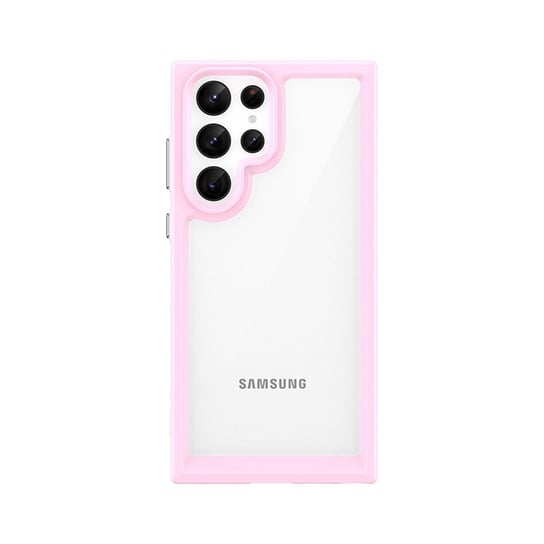 Etui Outer Braders Sztywny Pokrowiec Z Żelową Ramką Do Samsung Galaxy S22 Ultra Różowy Braders