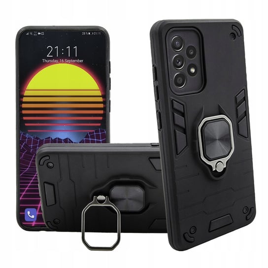 Etui Pancerne Do Samsung Galaxy A52 A52S A52 5G Czarne Obudowa Armor Holder Hello Case