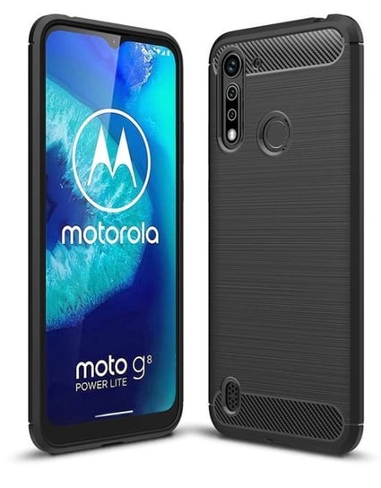 Etui Pancerne Karbon Motorola Moto G8 Power Lite Czarny Bestphone