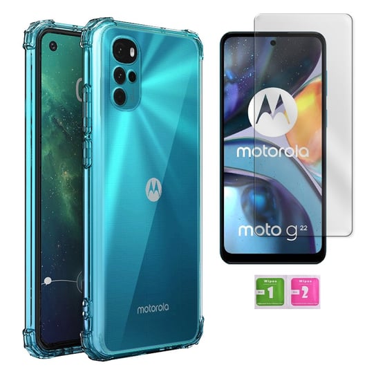 Etui pancerne przezroczyste do MOTOROLA MOTO G22 anti shock + szkło Inna marka