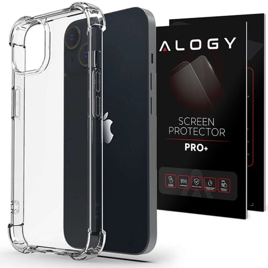 Etui pancerne ShockProof Alogy do Apple iPhone 14 Plus Przezroczyste + Szkło Alogy