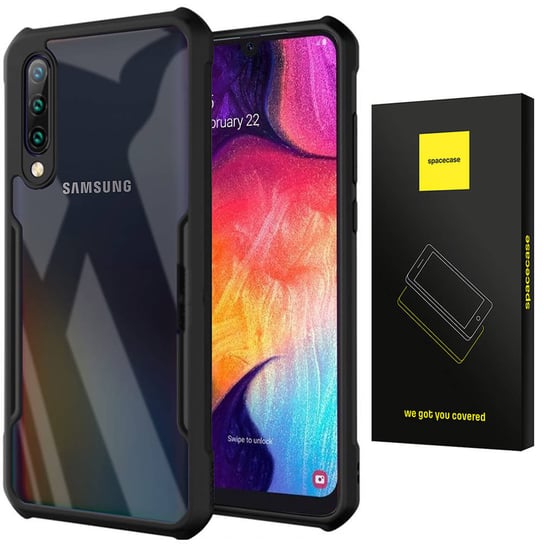 Etui Pancerne Spacecae Beetle Przezroczyste Plecki Case Pokrowiec Obudowa Galaxy A50 Czarny SpaceCase