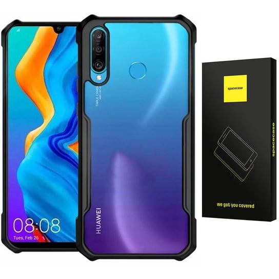 Etui Pancerne Spacecae Beetle Przezroczyste Plecki Case Pokrowiec Obudowa Huawei P30 Lite Czarny SpaceCase