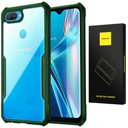 Etui Pancerne Spacecae Beetle Przezroczyste Plecki Case Pokrowiec Obudowa Oppo A12 Zielony SpaceCase