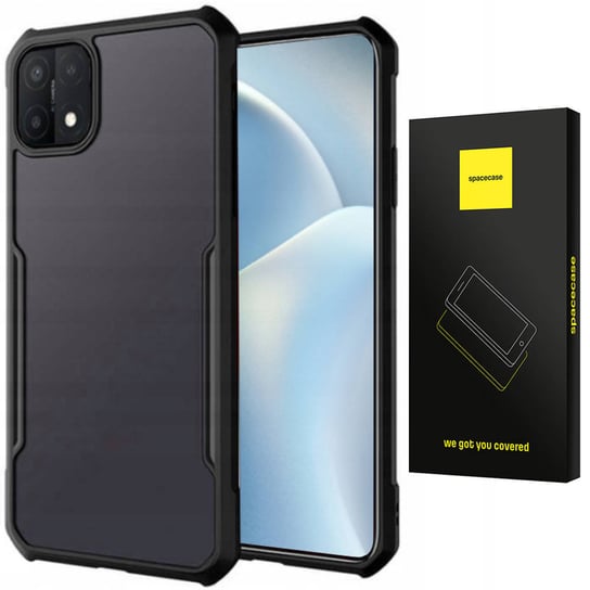 Etui Pancerne Spacecae Beetle Przezroczyste Plecki Case Pokrowiec Obudowa Oppo A15 Czarny SpaceCase