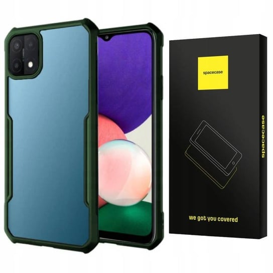 Etui Pancerne Spacecase Beetle Przezroczyste Plecki Case Pokrowiec Obudowa Galaxy A22 5G Zielony SpaceCase