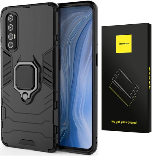 Etui Pancerne Spacecase X-Ring Uchwyt Magnetyczny Uchwyt Ring Case Obudowa Plecki Oppo Reno 3 Pro Czarny SpaceCase