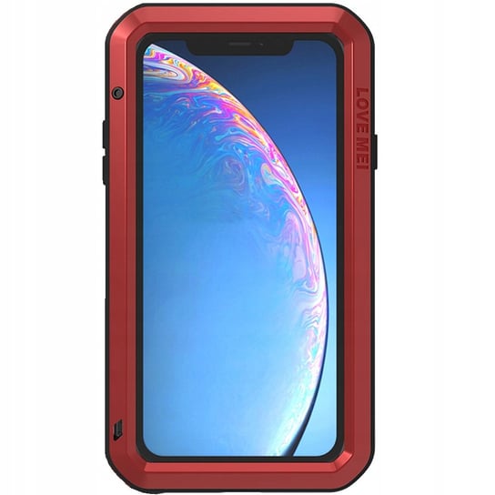 Etui Pancerne + szkło LOVE MEI Powerful iPhone 11, czerwone Love Mei