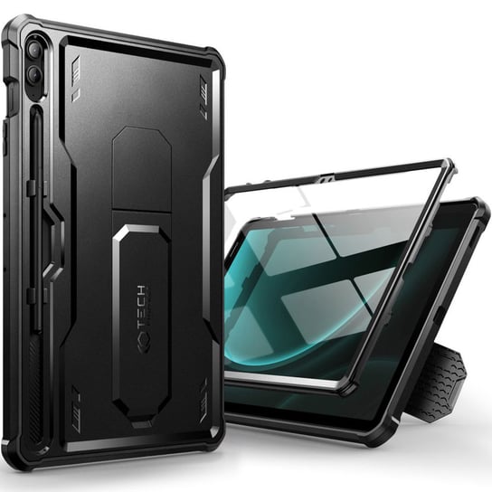 Etui pancerne z osłoną na ekran Tech-Protect Kevlar Pro do Galaxy Tab S9 FE Plus, czarne TECH-PROTECT