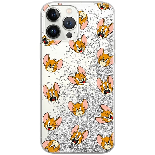 Etui płynny brokat do Apple IPHONE 11 PRO Tom and Jerry: Tom i Jerry 008 oryginalne i oficjalnie licencjonowane, Srebrny Tom and Jerry