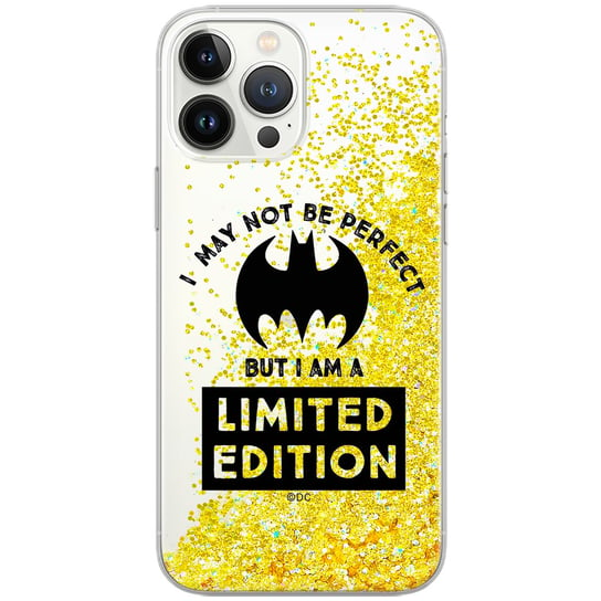 Etui płynny brokat do Apple IPHONE 12 / 12 PRO DC: Bat Girl 007 oryginalne i oficjalnie licencjonowane, Złoty DC Universe