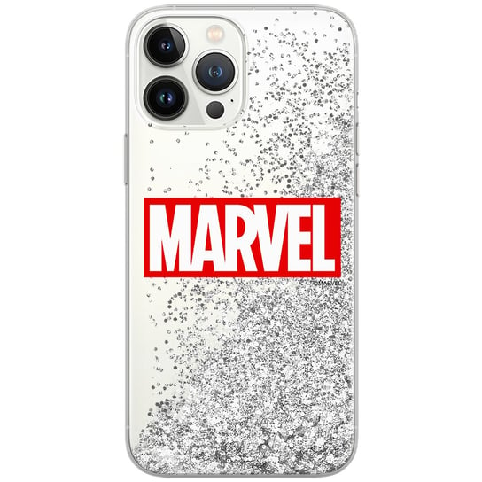 Etui płynny brokat do Apple IPHONE 12 / 12 PRO Marvel: Marvel 006 oryginalne i oficjalnie licencjonowane, Srebrny Marvel