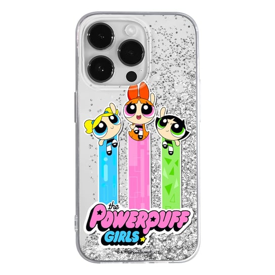 Etui płynny brokat do Apple IPHONE 12 Mini The Powerpuff Girls: Atomówki 030 oryginalne i oficjalnie licencjonowane, Srebrny Atomówki